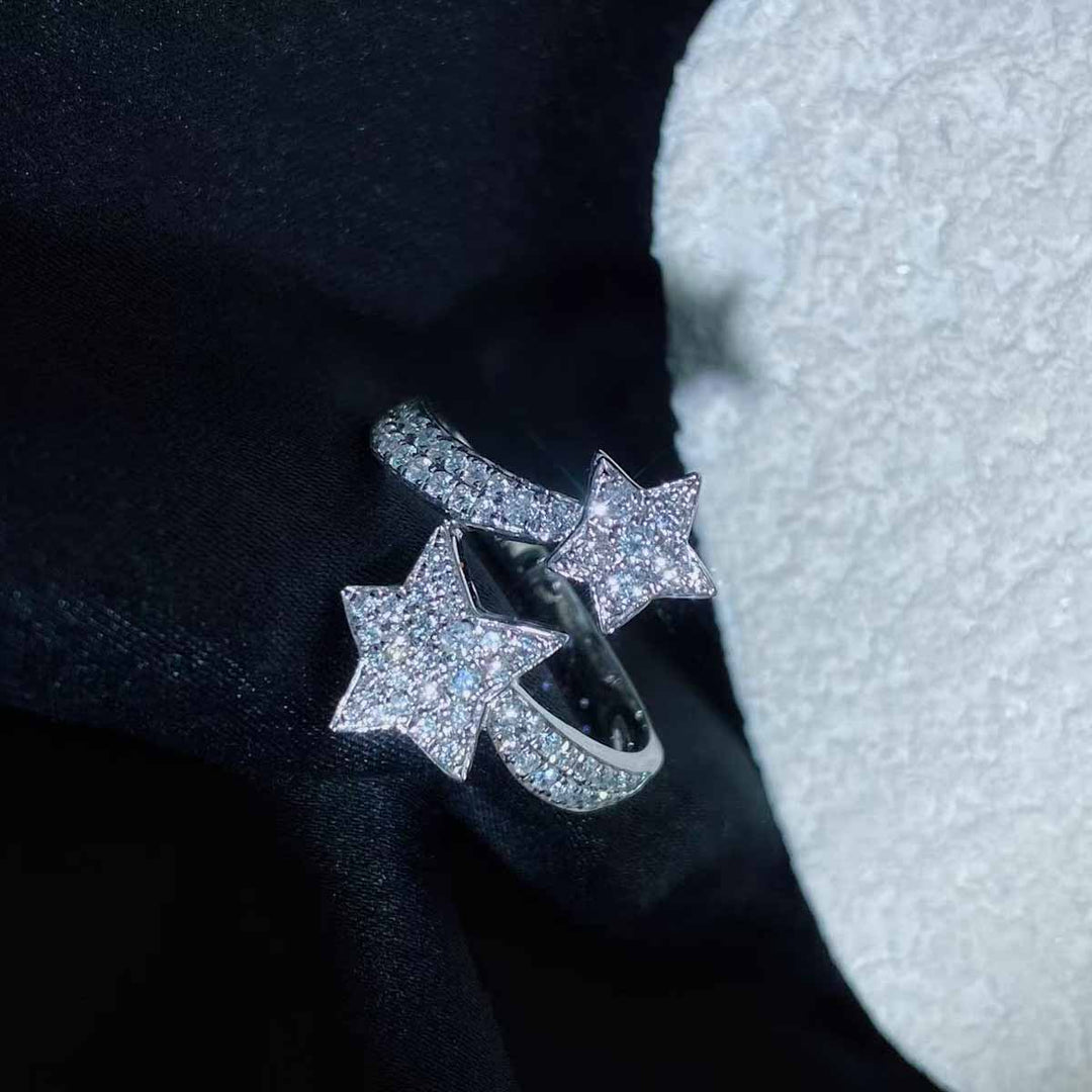 White Diamond Star Ring D0.55ct 18K