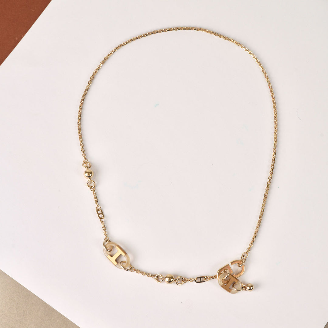 Hermes Sur Mer Corne de Buffle & Permabra Necklace PM