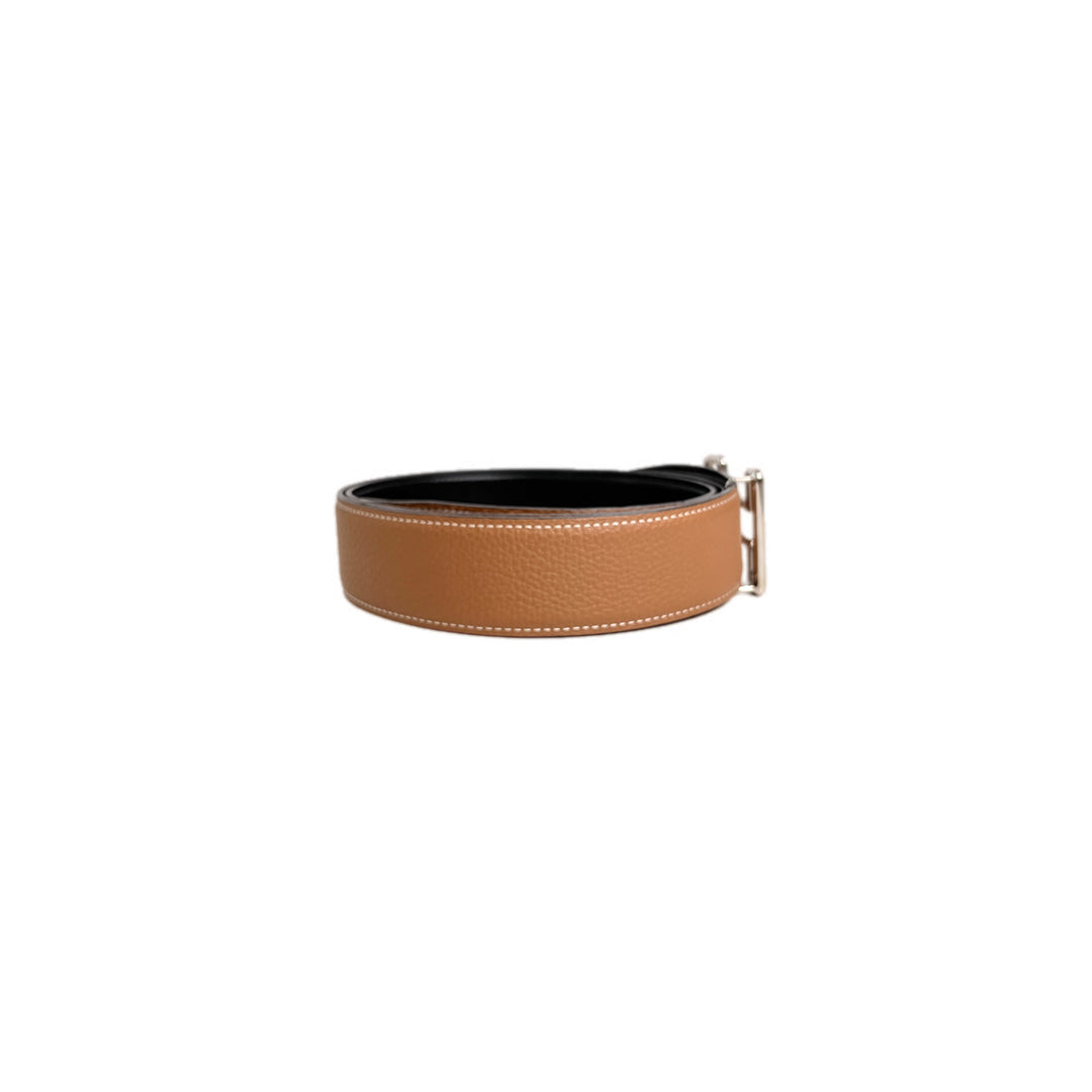 Hermes H Reversal Belt Black/Gold #95cm