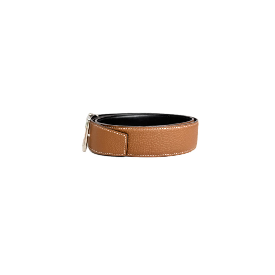 Hermes H Reversal Belt Black/Gold #95cm