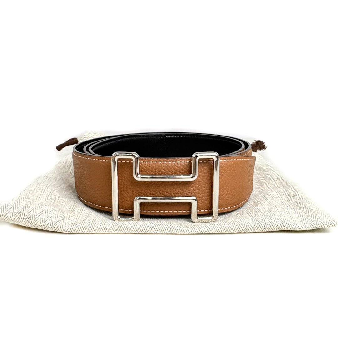 Hermes H Reversal Belt Black/Gold #95cm