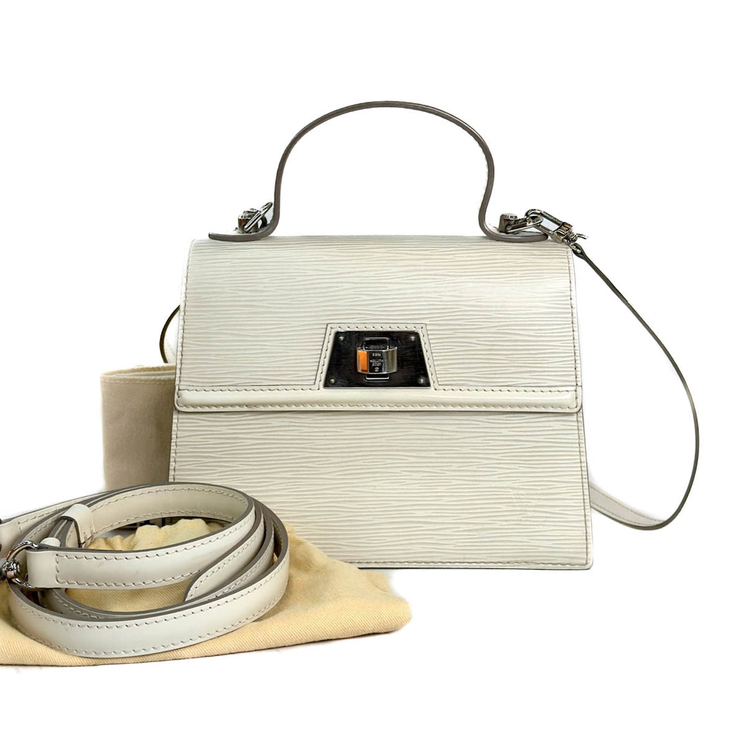 Louis Vuitton White Epi Top Handle Sevigne Bag