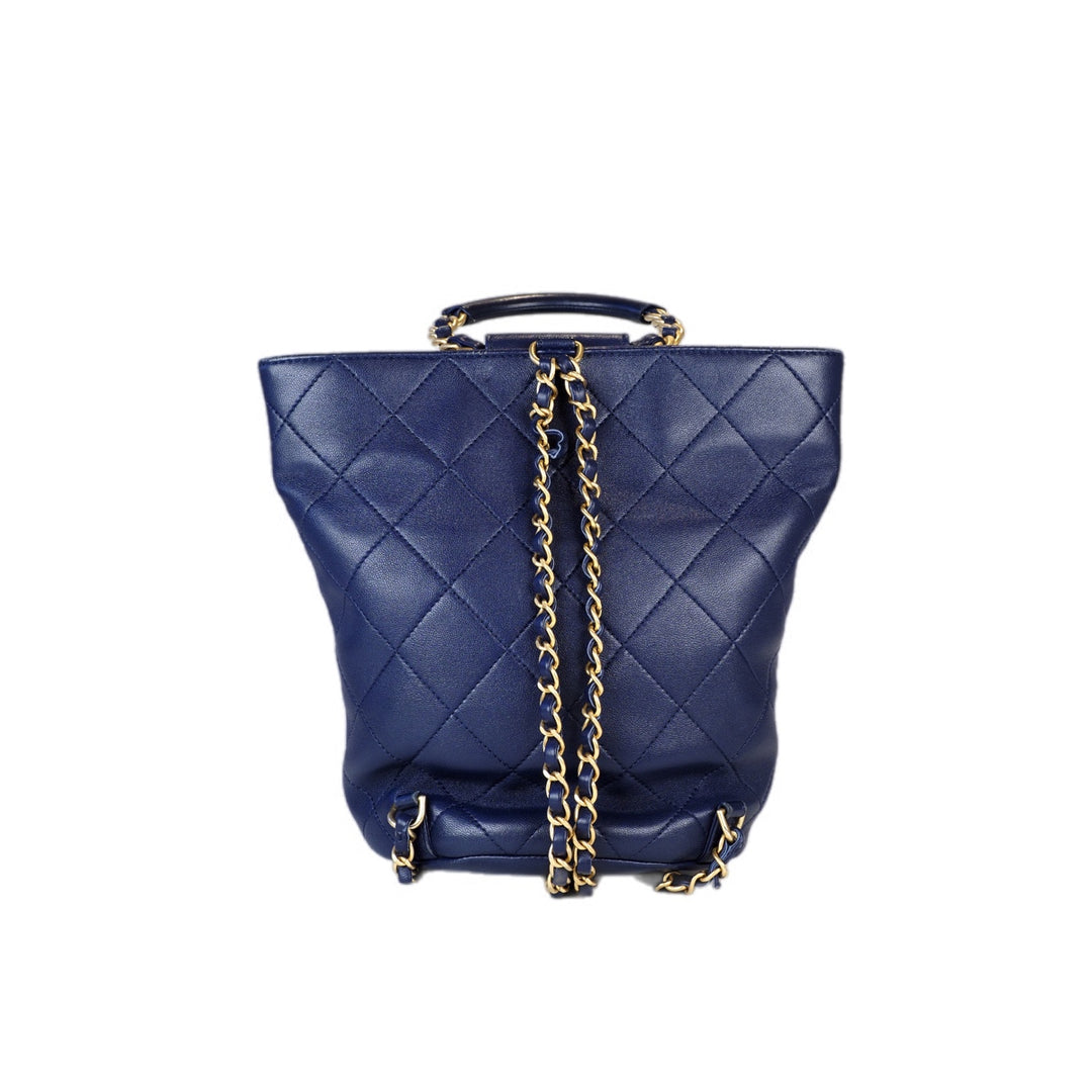Chanel Blue Handle Backpack Bag