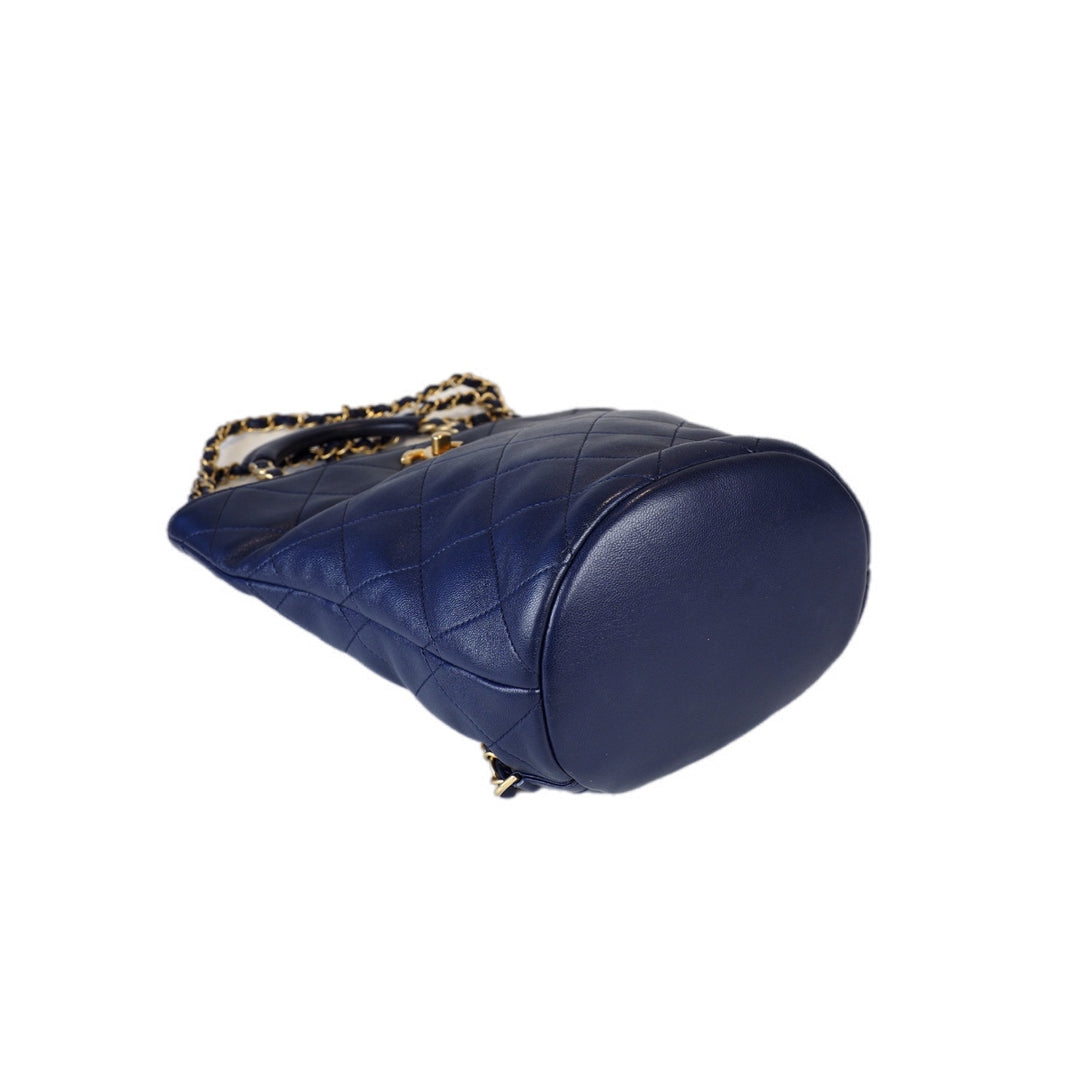 Chanel Blue Handle Backpack Bag