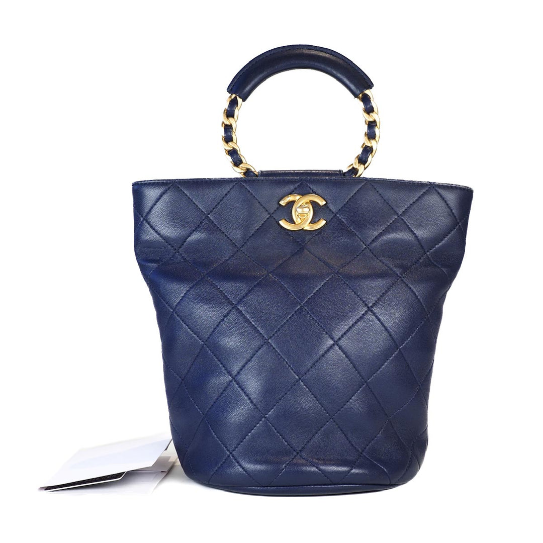 Chanel Blue Handle Backpack Bag