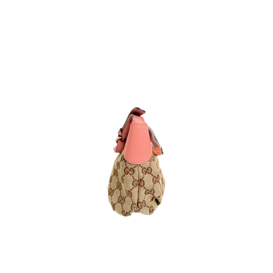 Gucci Beige/Pink GG Canvas Pochette Bag