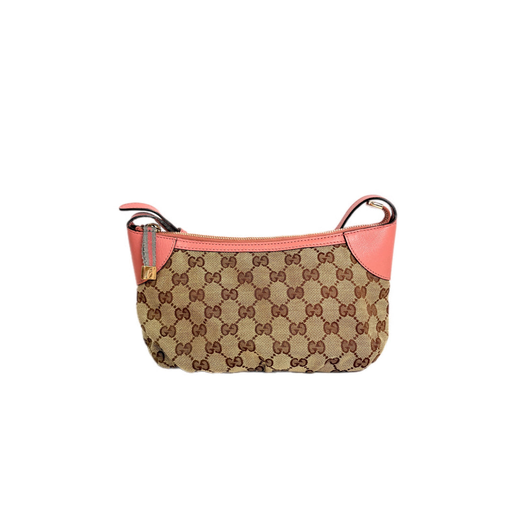 Gucci Beige/Pink GG Canvas Pochette Bag