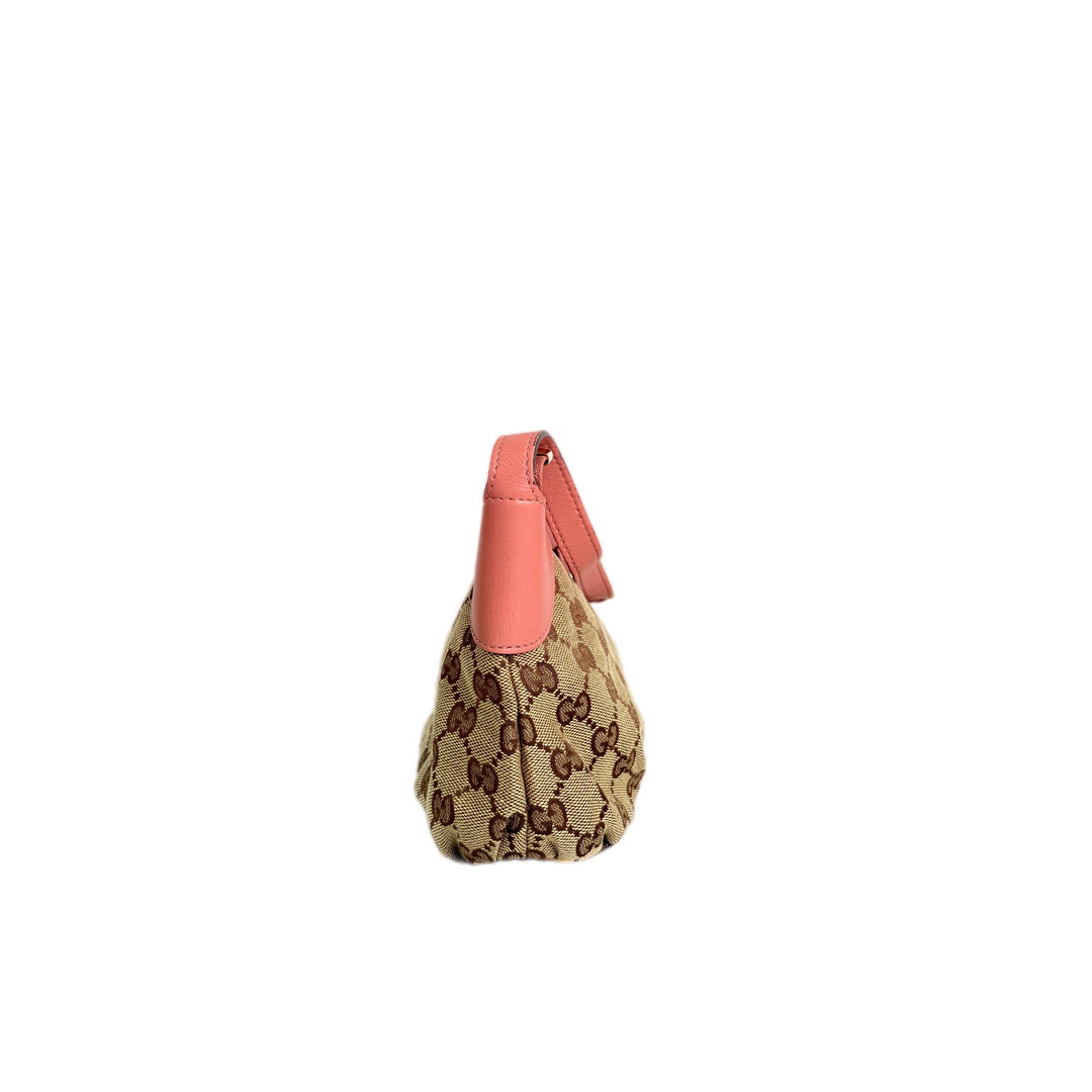 Gucci Beige/Pink GG Canvas Pochette Bag