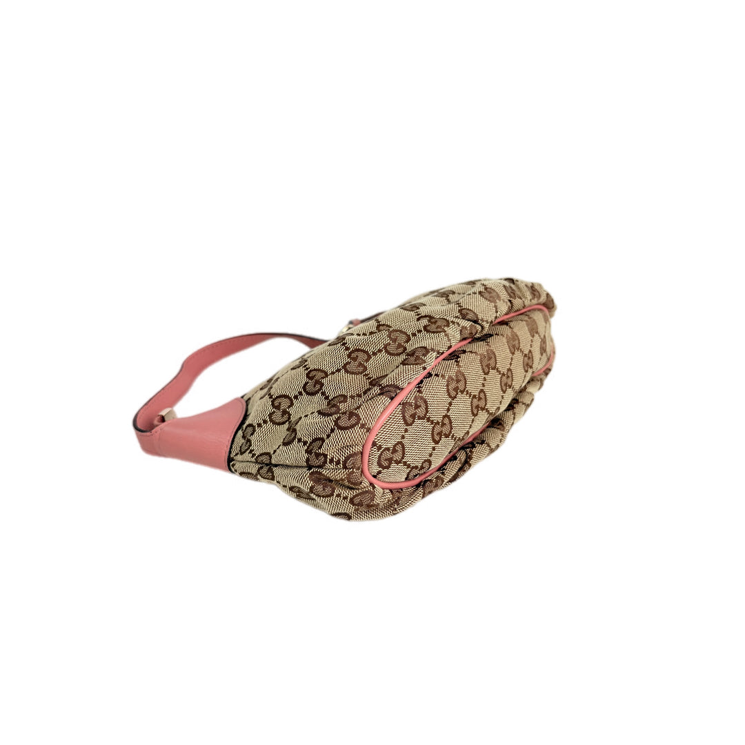 Gucci Beige/Pink GG Canvas Pochette Bag