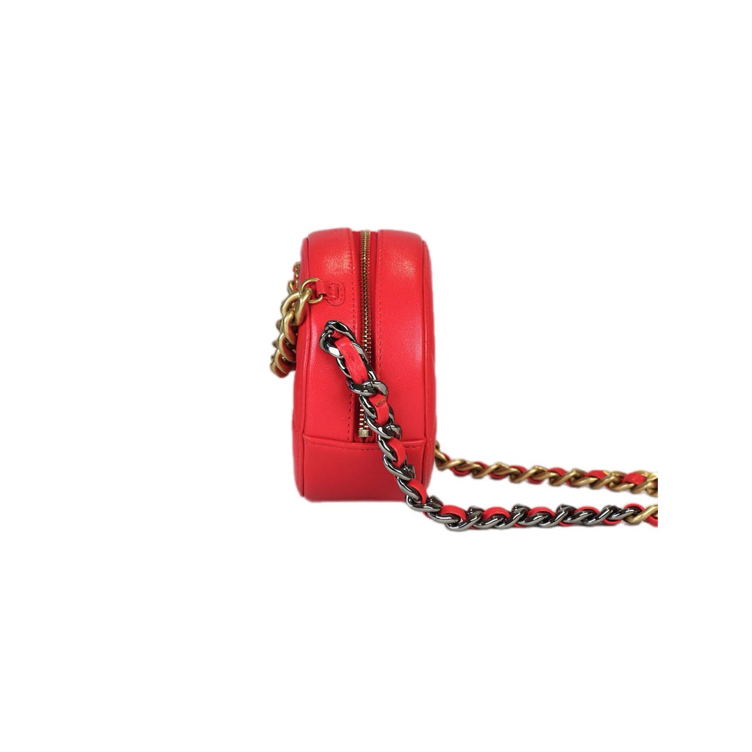 Chanel 19 Round Chain Bag Red