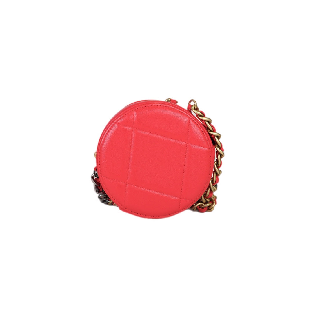 Chanel 19 Round Chain Bag Red