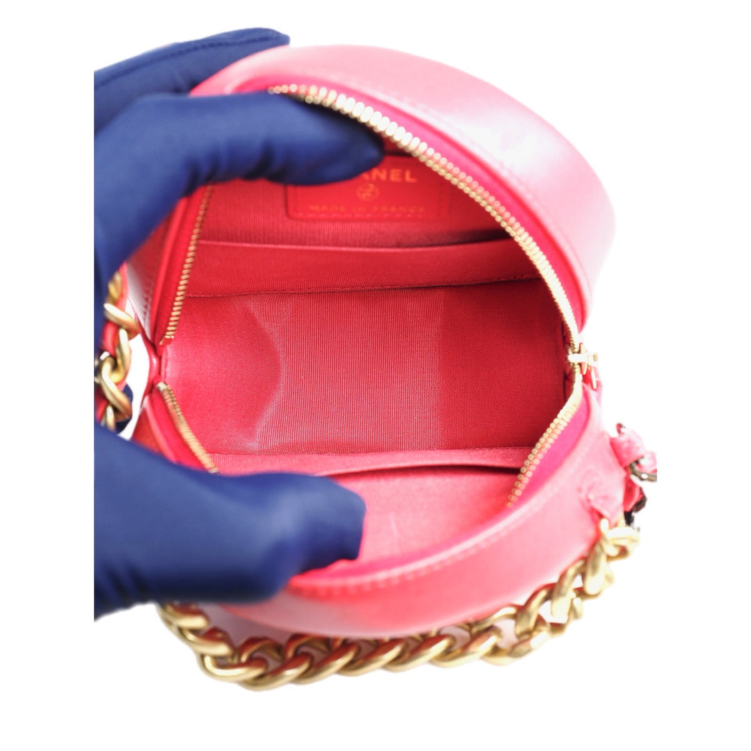 Chanel 19 Round Chain Bag Red