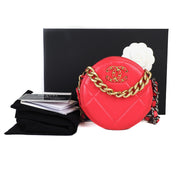 Chanel 19 Round Chain Bag Red