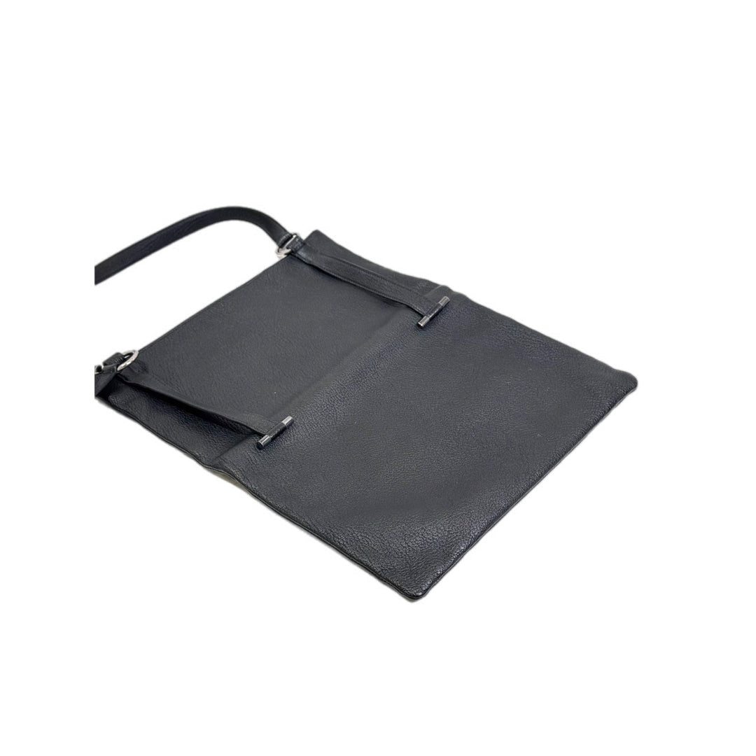 Hermes Black Slide Bag Black Goat Leather