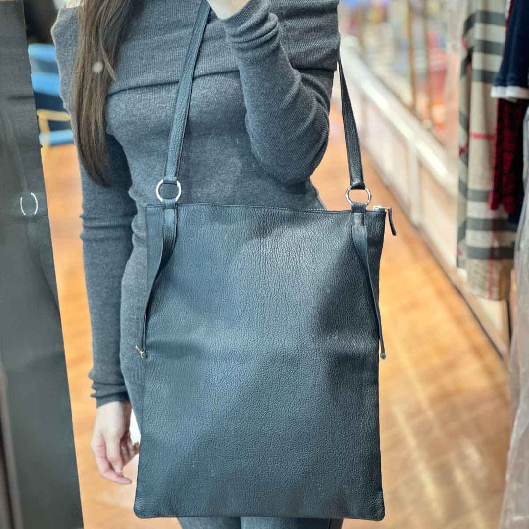 Hermes Black Slide Bag Black Goat Leather