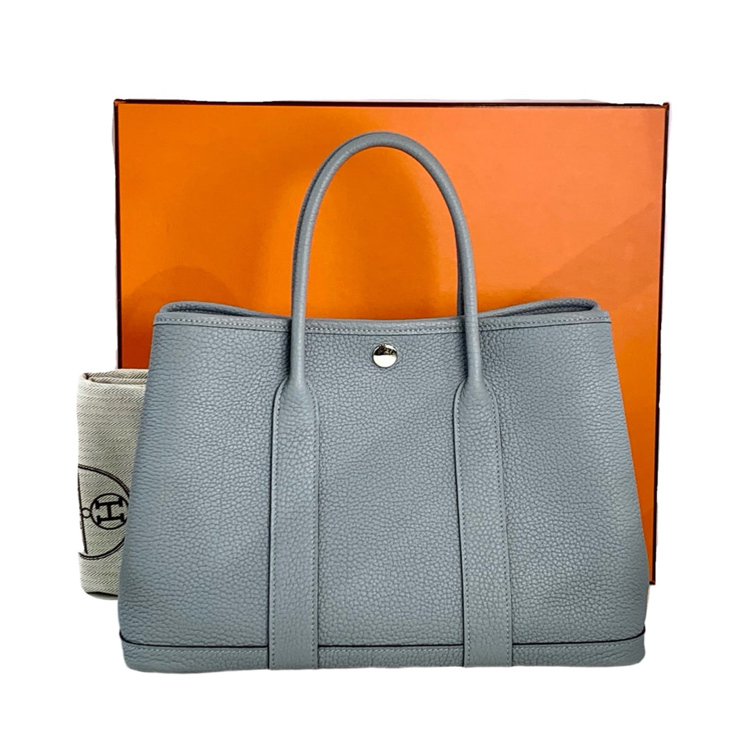 Hermes Garden Party 30cm Bag Blue TC
