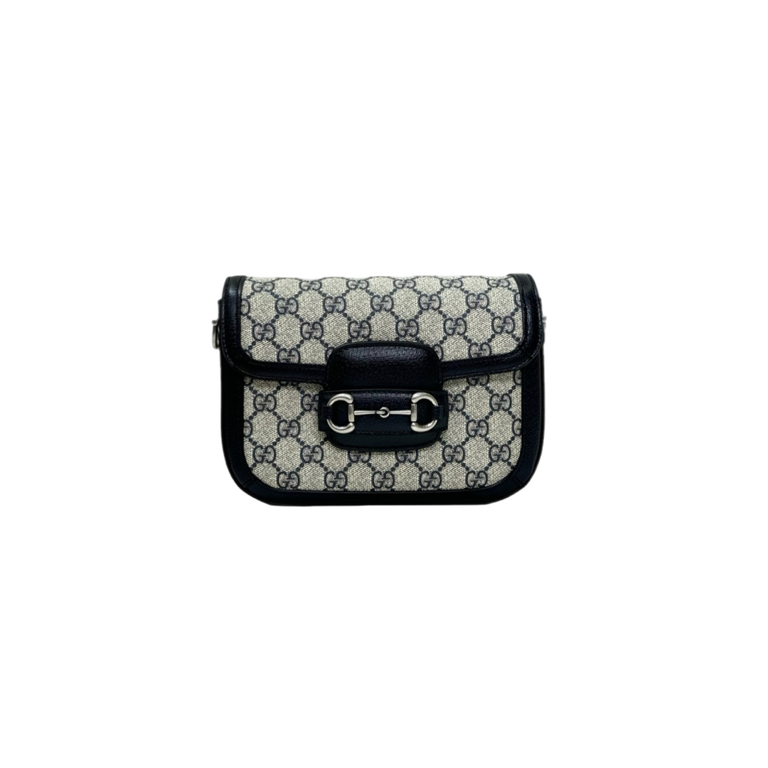 Gucci 1955 Horsebite Mini Black GG Canvas