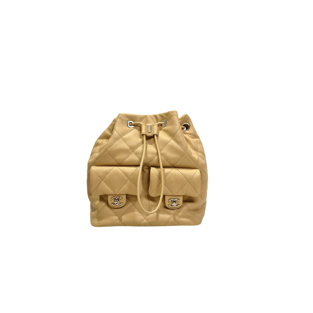 Chanel Yellow 23B Drawstring Backpack