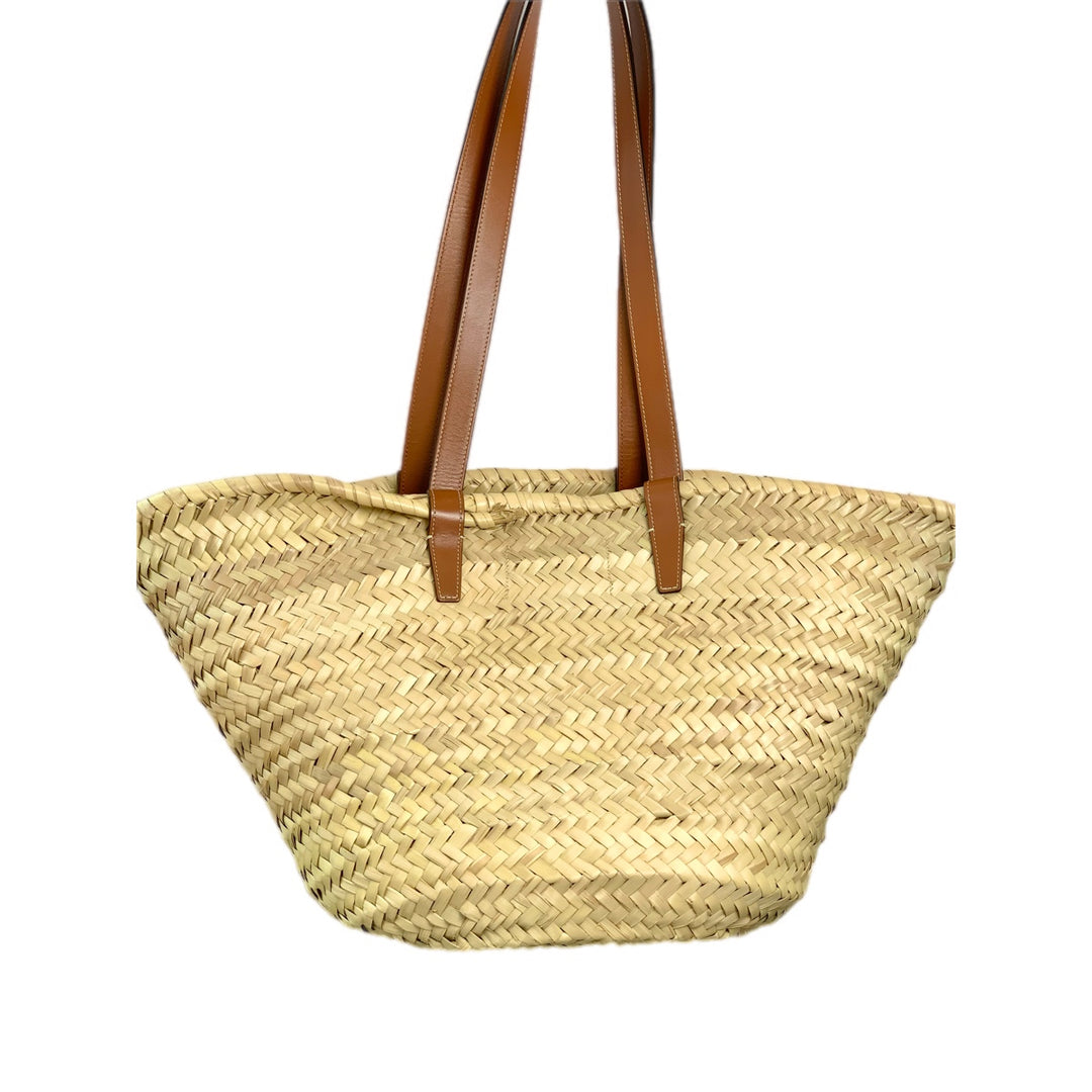 Celine Classic Panier In Palm Leaves And Calfskin