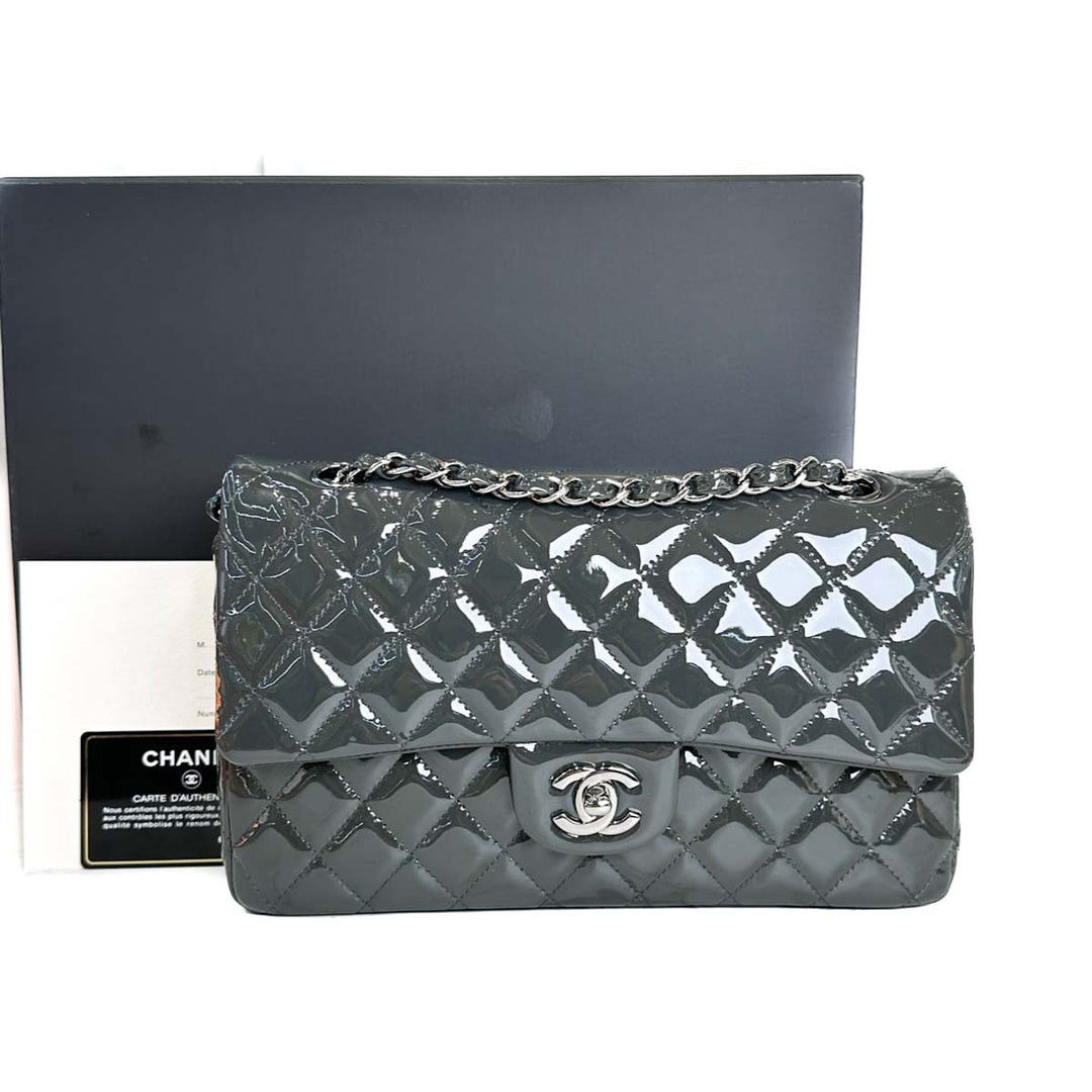 Chanel Grey Med Classic Flap Bag