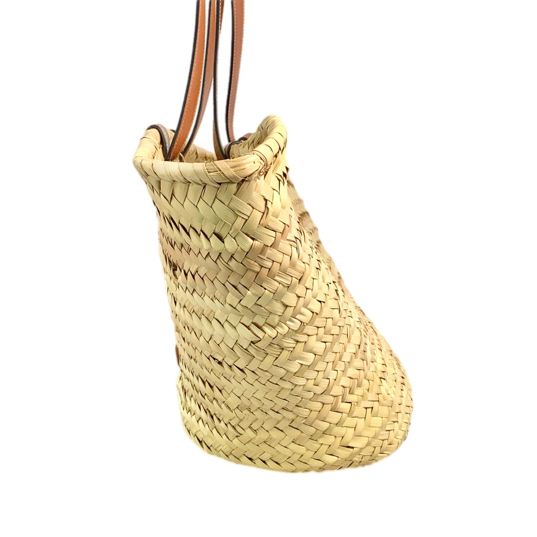 Celine Classic Panier In Palm Leaves And Calfskin
