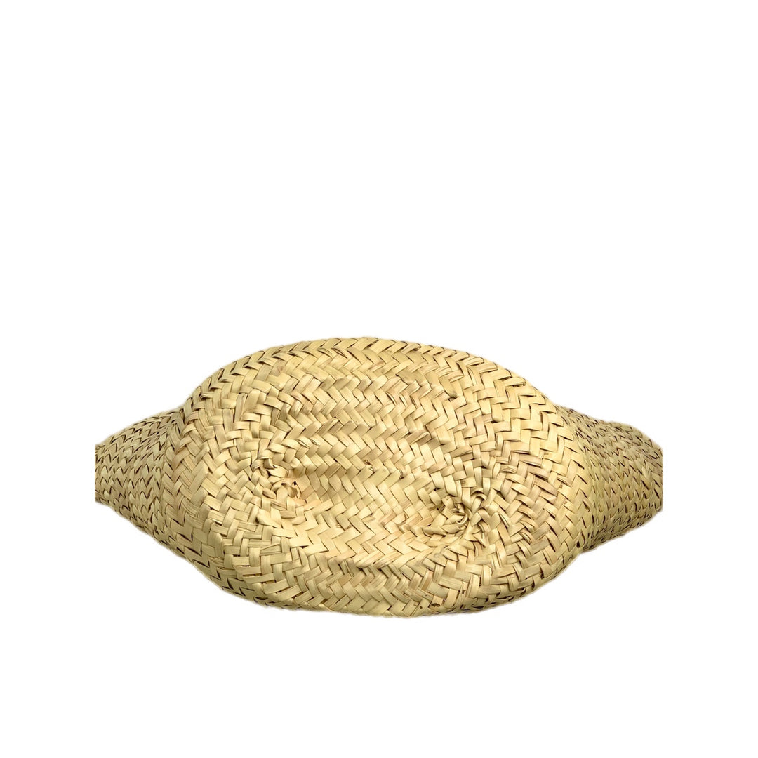 Celine Classic Panier In Palm Leaves And Calfskin