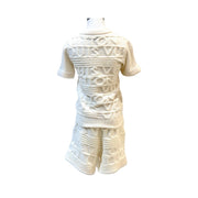 Louis Vuitton FW2021 3D Signature Logo White Knit Wool Set #XS