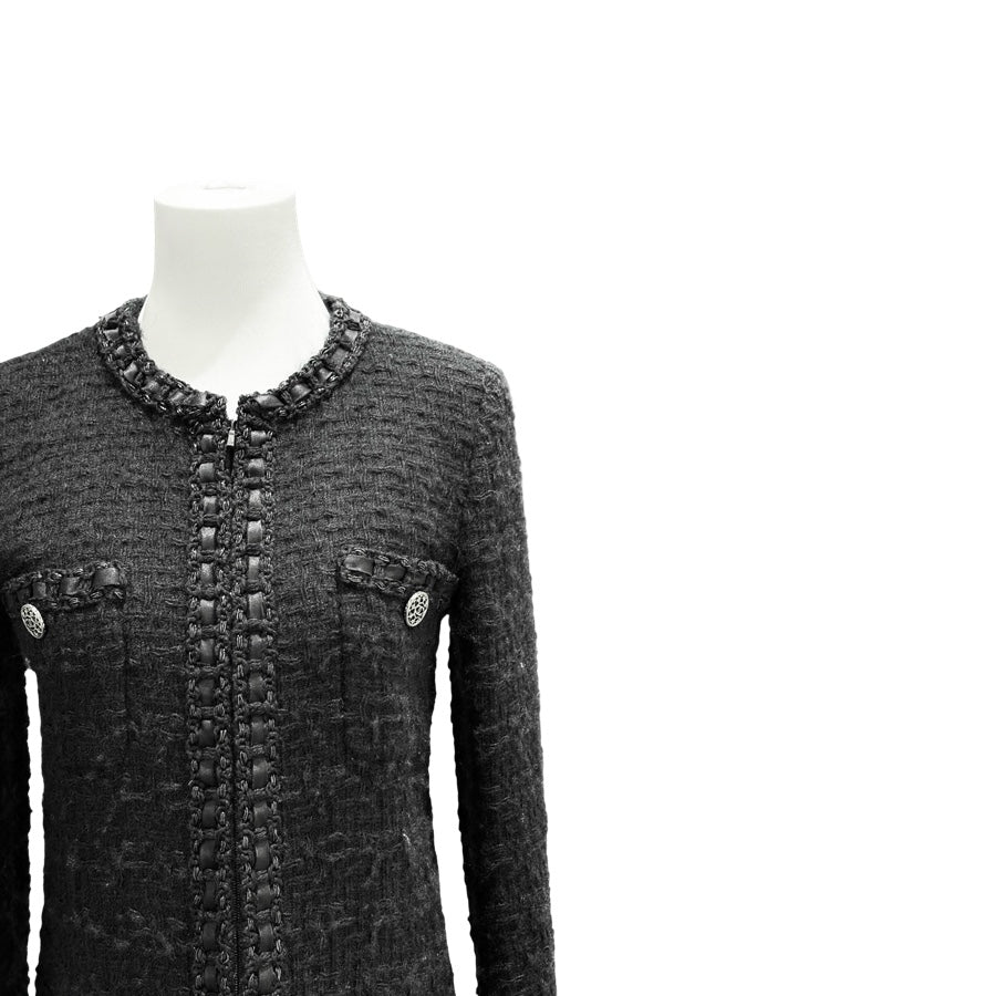 Chanel 16A Black Wool 4 pocket Jacket #34