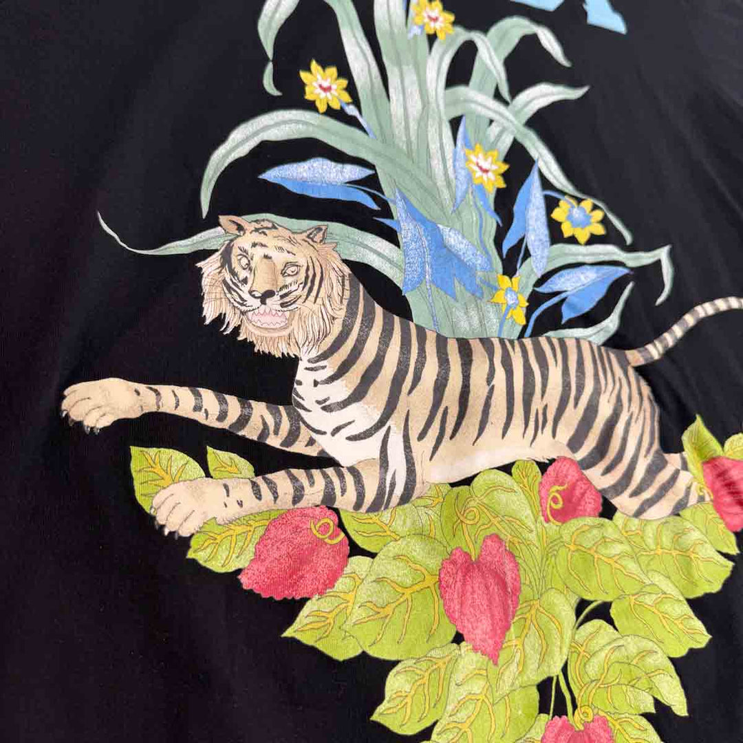 GUCCI ポロシャツ 虎刺繍 Gucci Logo Tiger Print T-Shirt in Black #L | JK Store