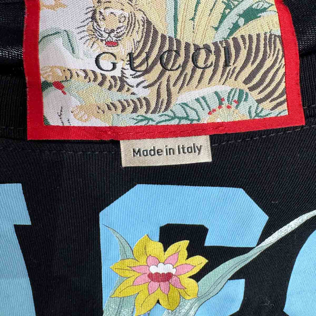 Gucci Logo Tiger Print T-Shirt in Black #L | JK Store