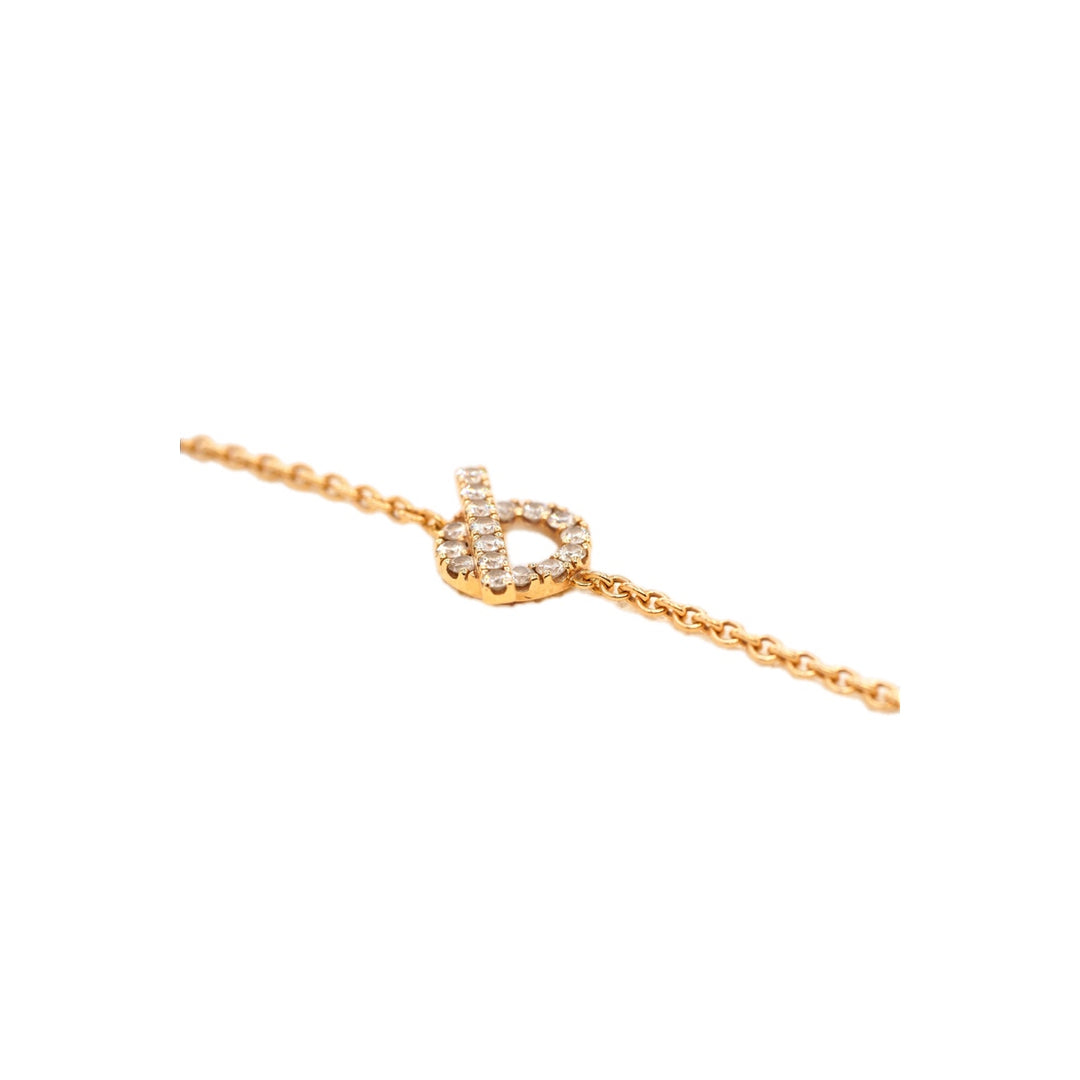 Hermes Finesse Bracelet With Diamonds Rose Gold