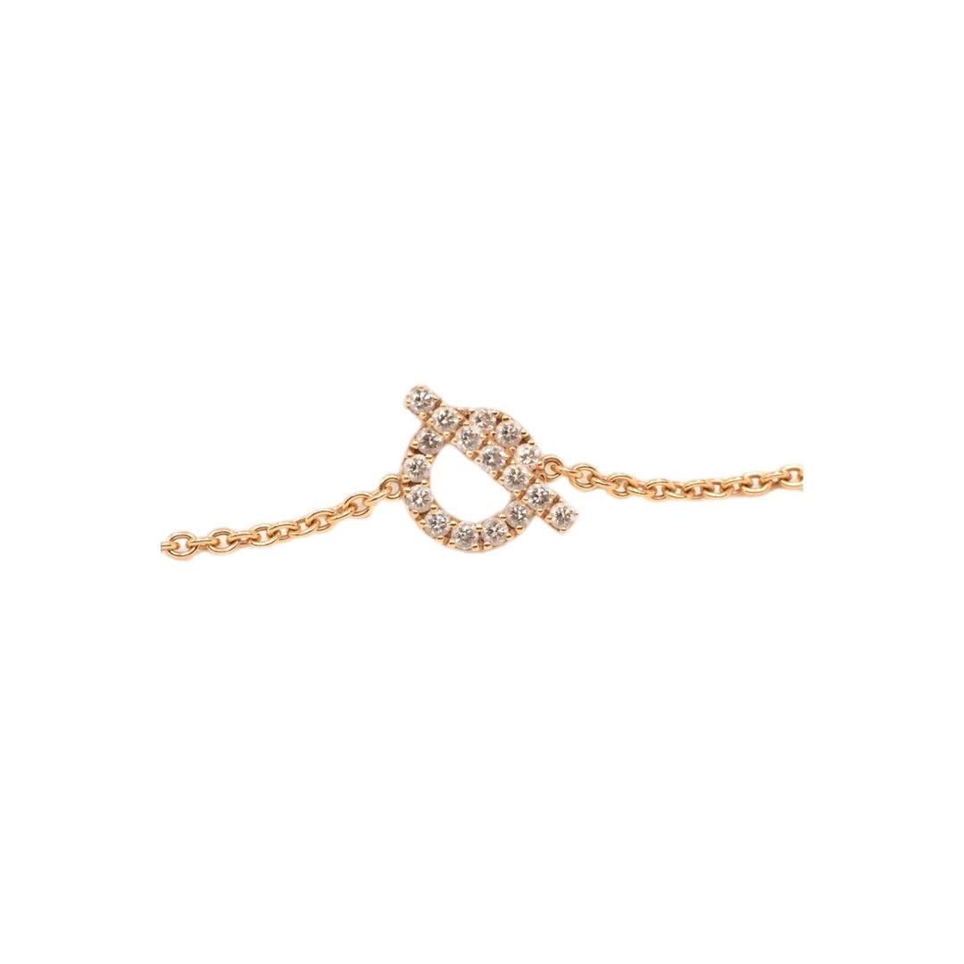 Hermes Finesse Bracelet With Diamonds Rose Gold