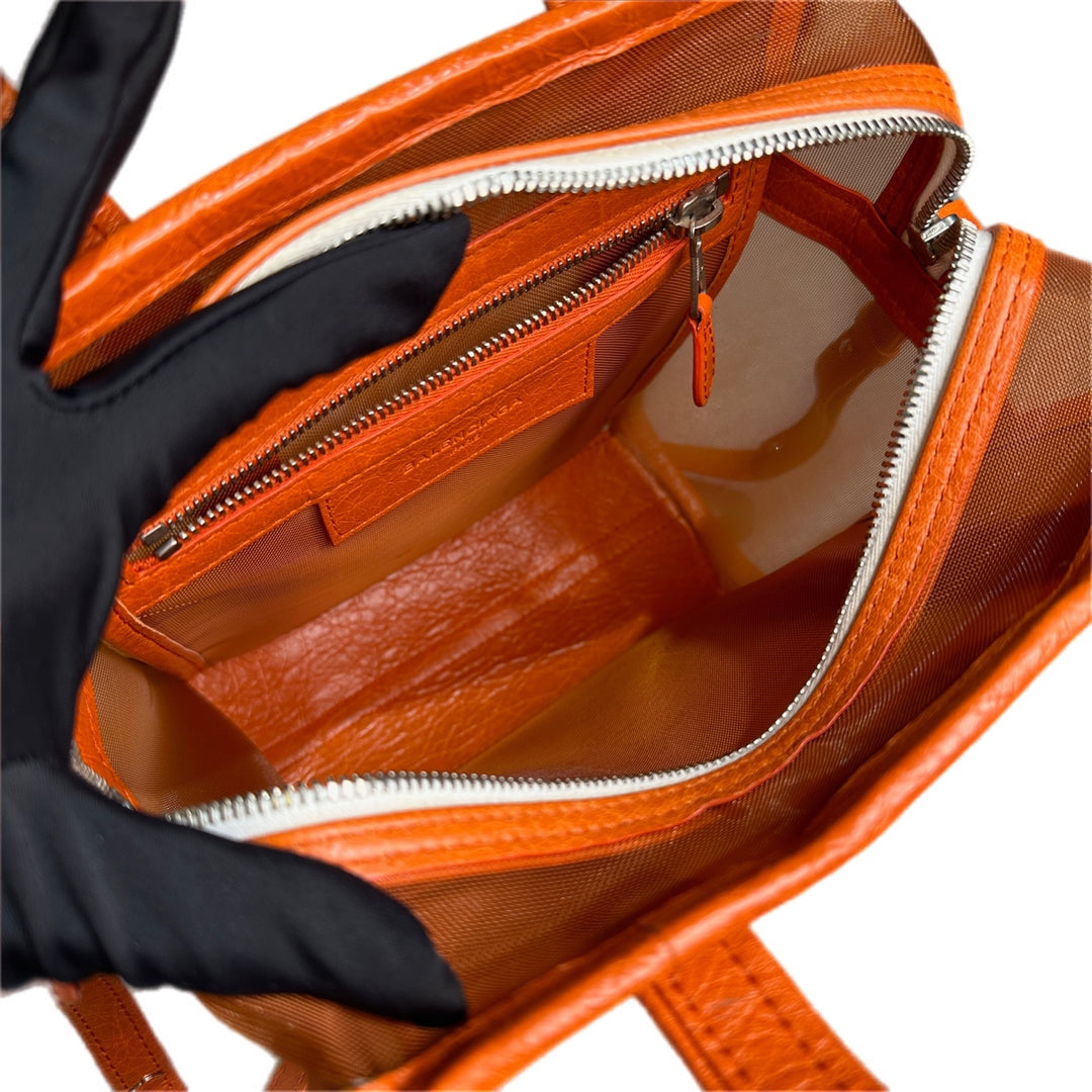 Balenciaga Orange Plastic Tote Bag