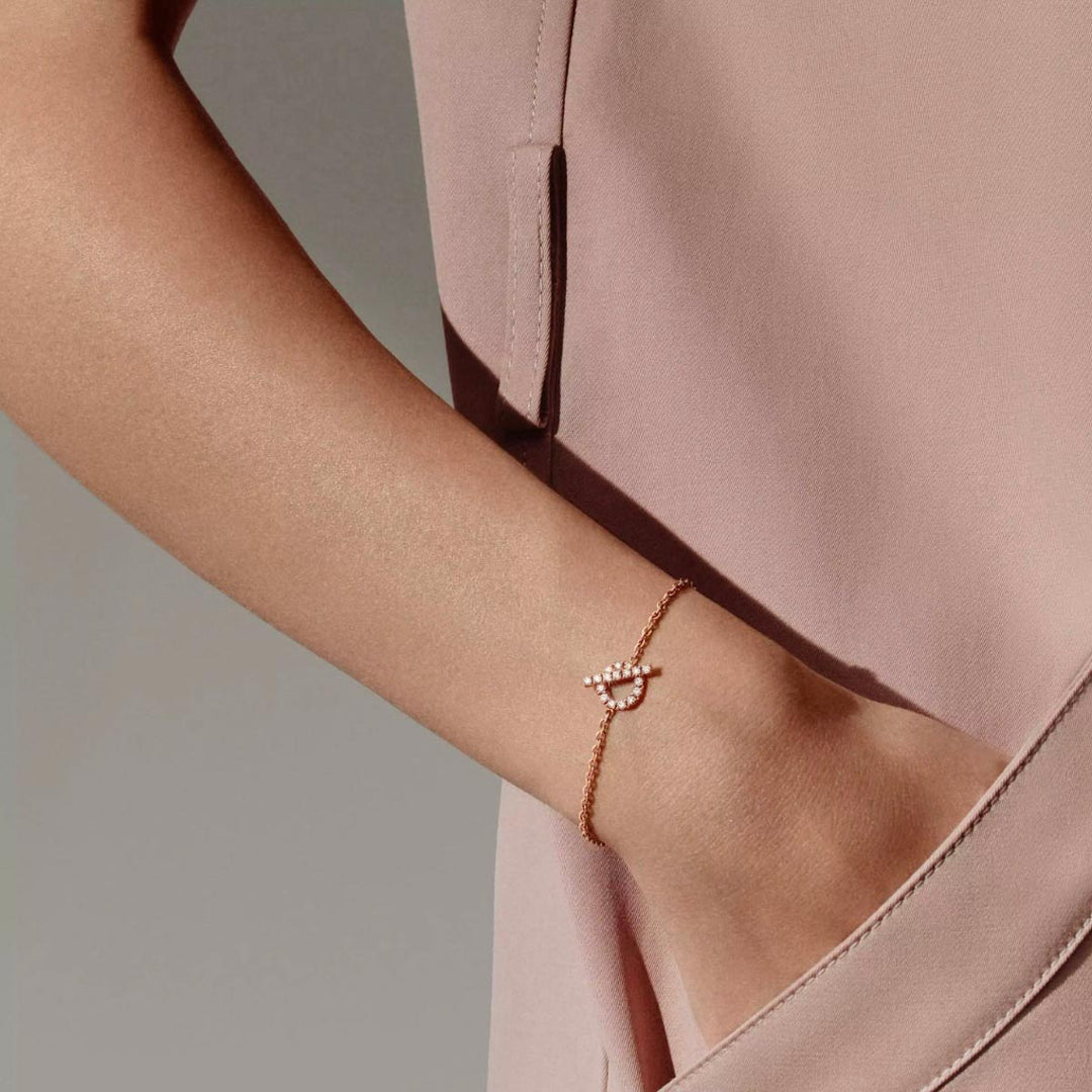 Hermes Finesse Bracelet With Diamonds Rose Gold