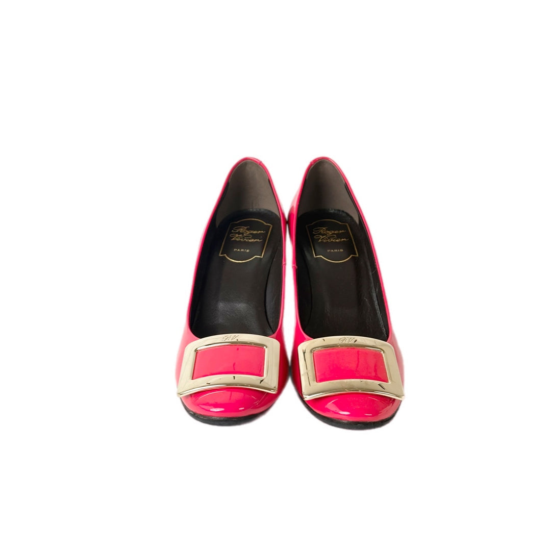 Roger Vivier Trompette Pink Patent Shoes #36.5