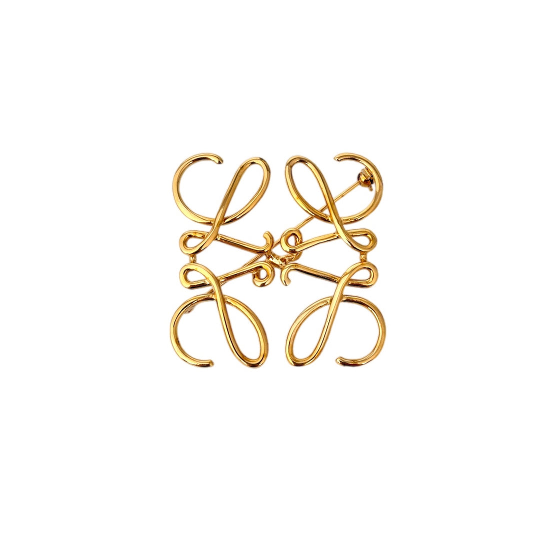 Loewe Gold color Anagram Brooch