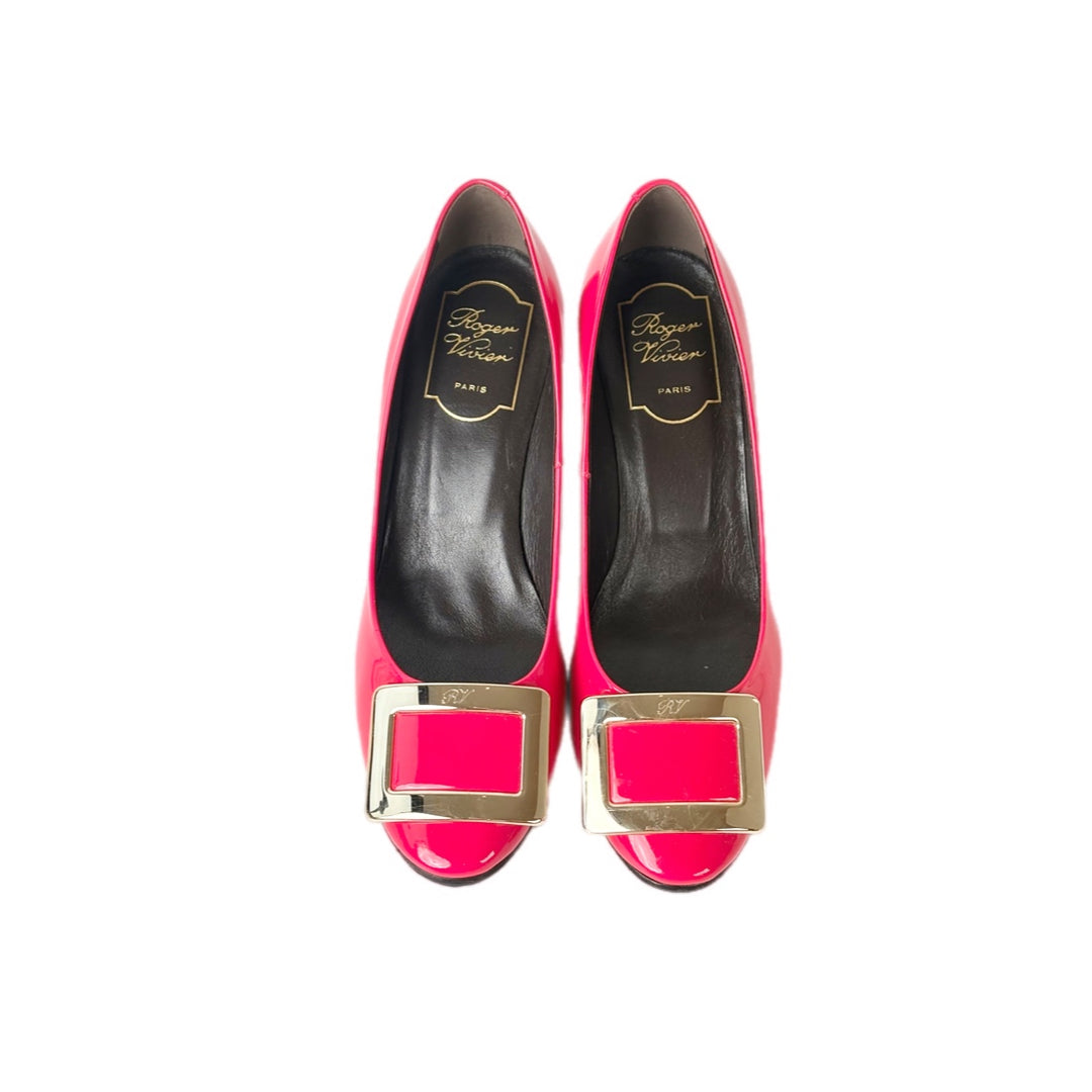 Roger Vivier Trompette Pink Patent Shoes #36.5