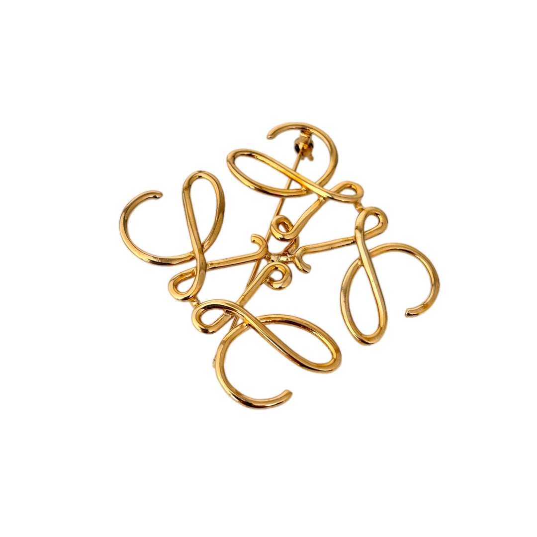 Loewe Gold color Anagram Brooch