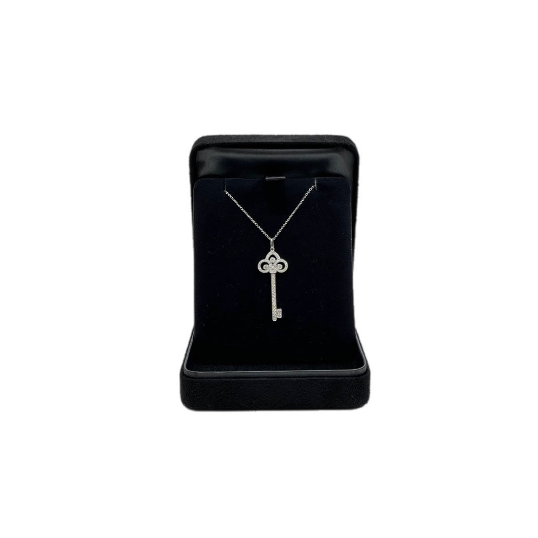 Tiffany Fleur De Lis Diamond Necklace Pt950