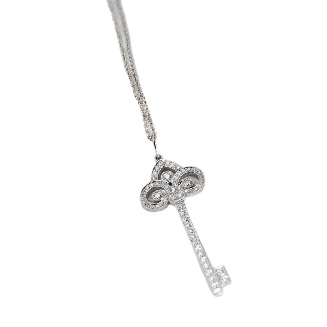 Tiffany Fleur De Lis Diamond Necklace Pt950