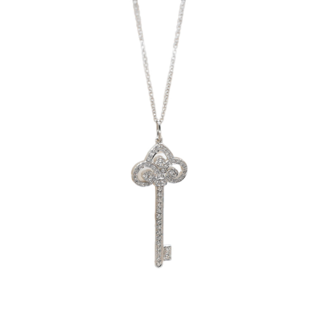 Tiffany Fleur De Lis Diamond Necklace Pt950