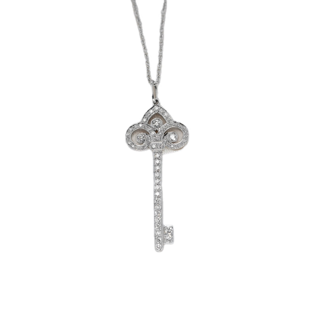 Tiffany Fleur De Lis Diamond Necklace Pt950