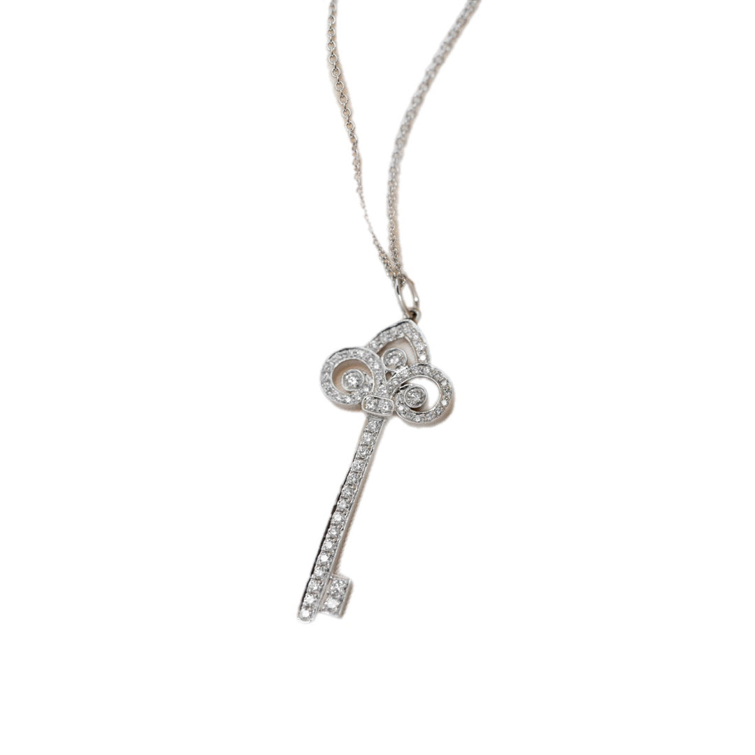 Tiffany Fleur De Lis Diamond Necklace Pt950