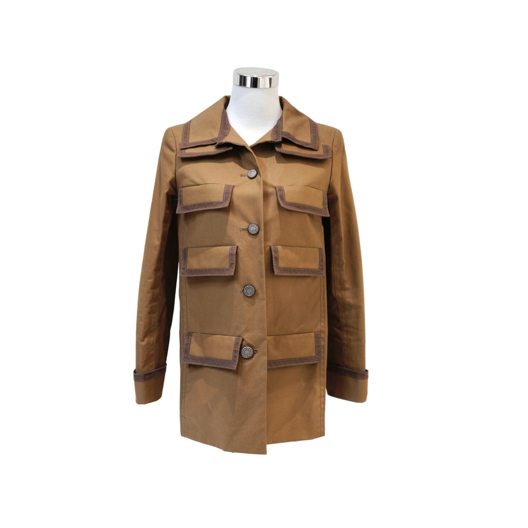 Chanel 20C Runway Multipocket Bronze Cotton Jacket #34