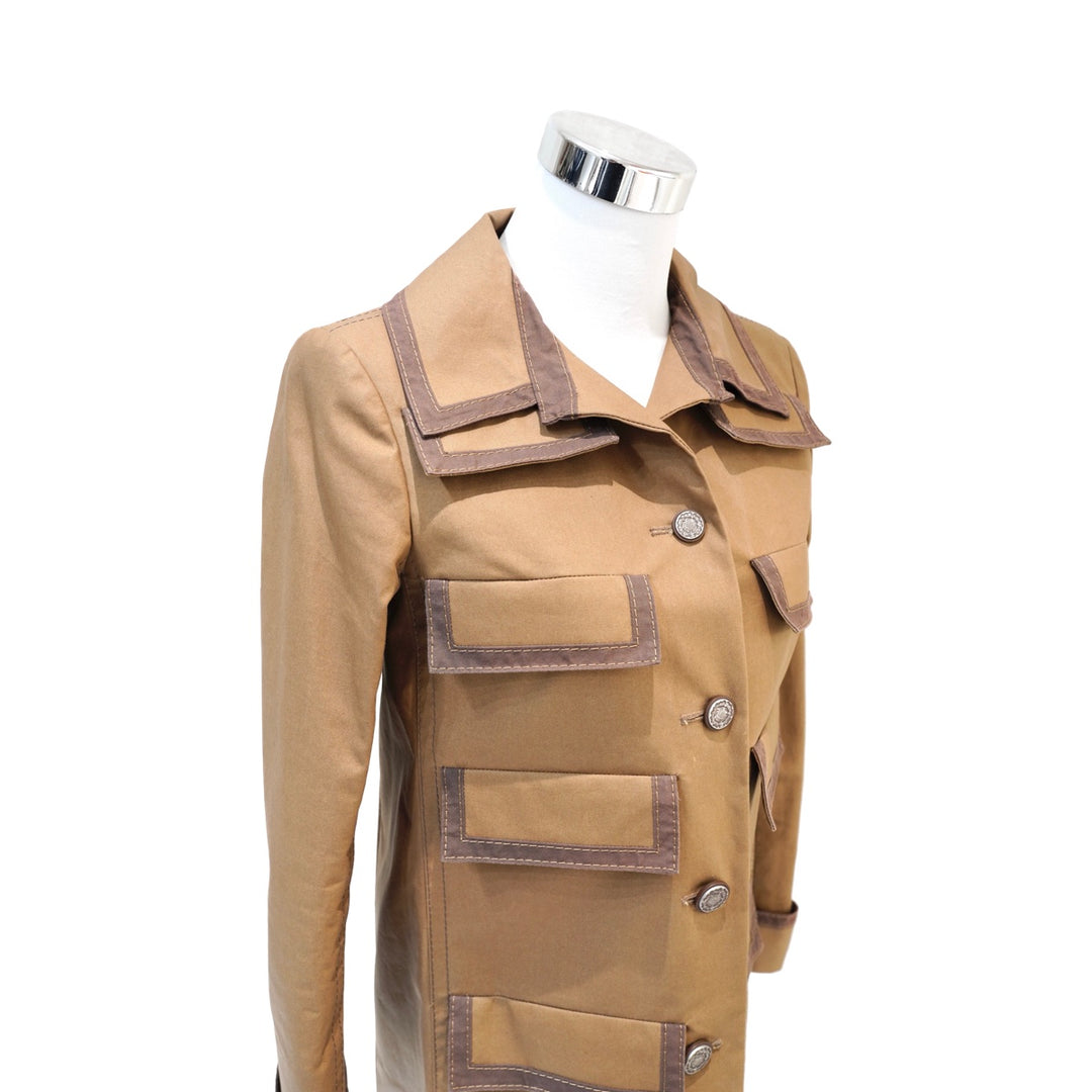 Chanel 20C Runway Multipocket Bronze Cotton Jacket #34