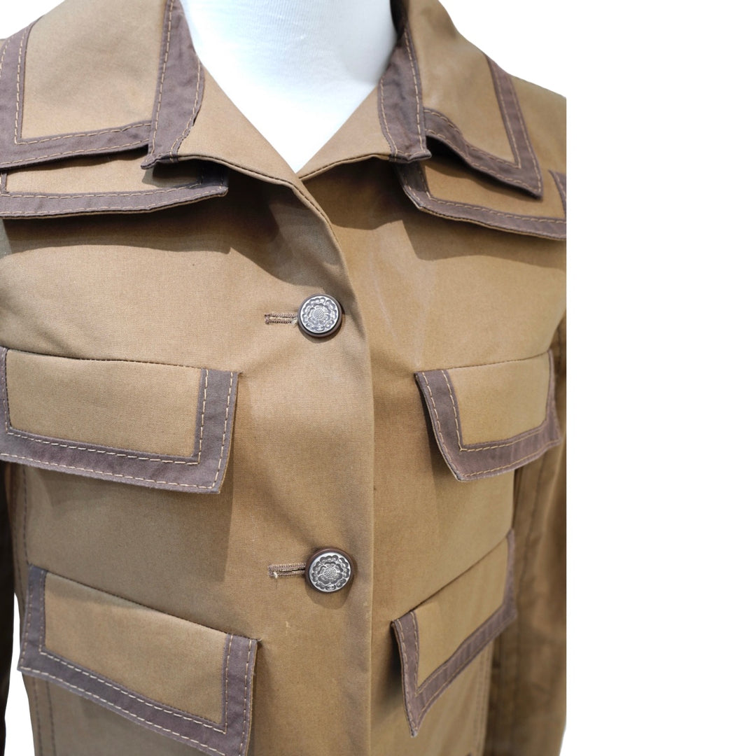 Chanel 20C Runway Multipocket Bronze Cotton Jacket #34