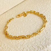 Plain 18k Yellow Gold Chain Bracelet