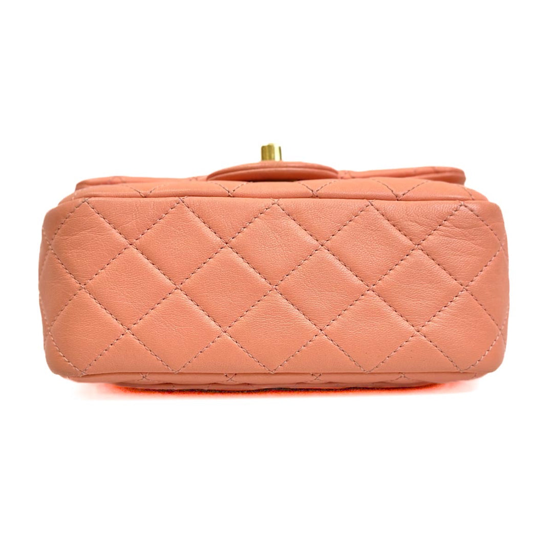 Chanel Coral Mini Classic Flap with Pearl Crush