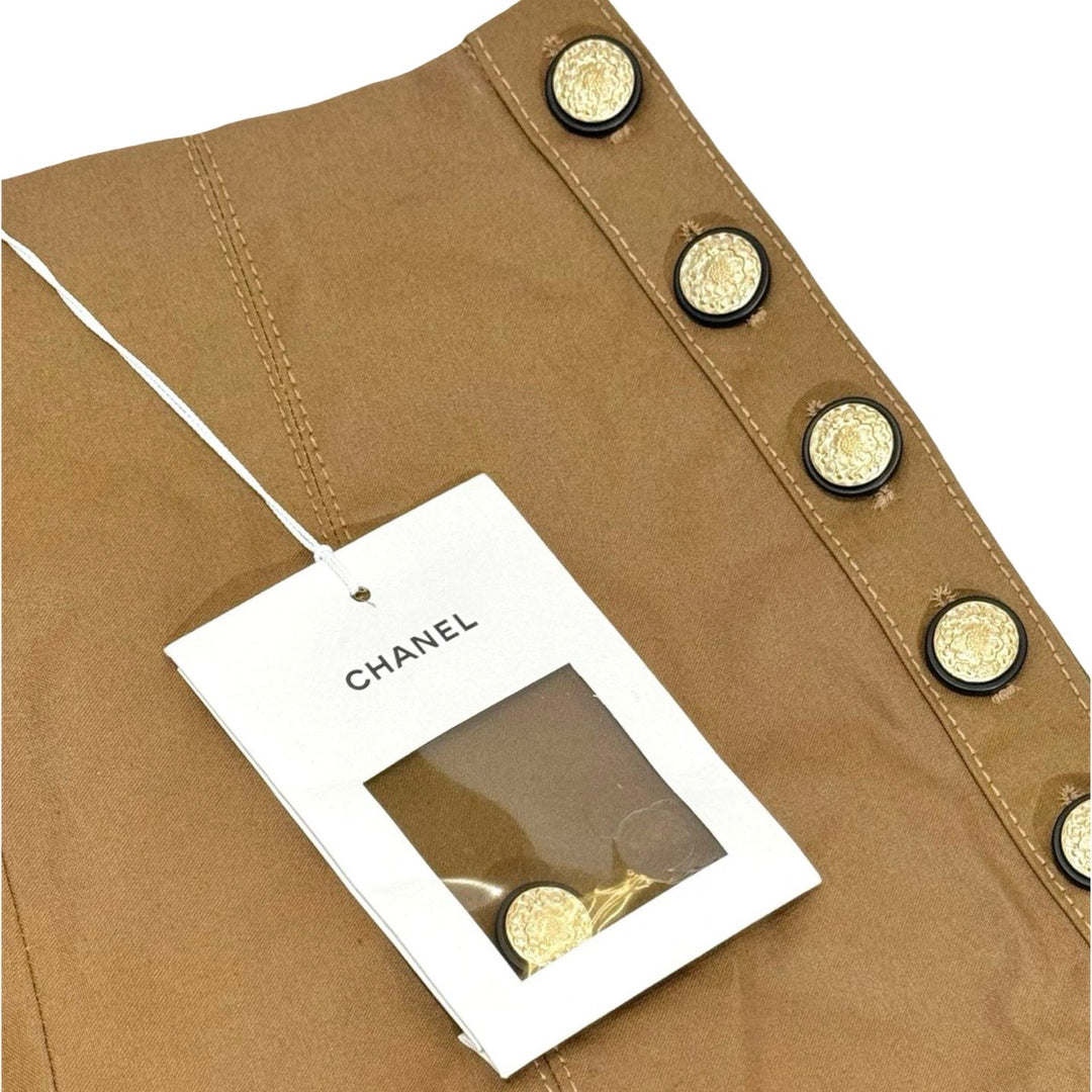 Chanel 20C Runway Bronze Cotton Cargo Pants #34