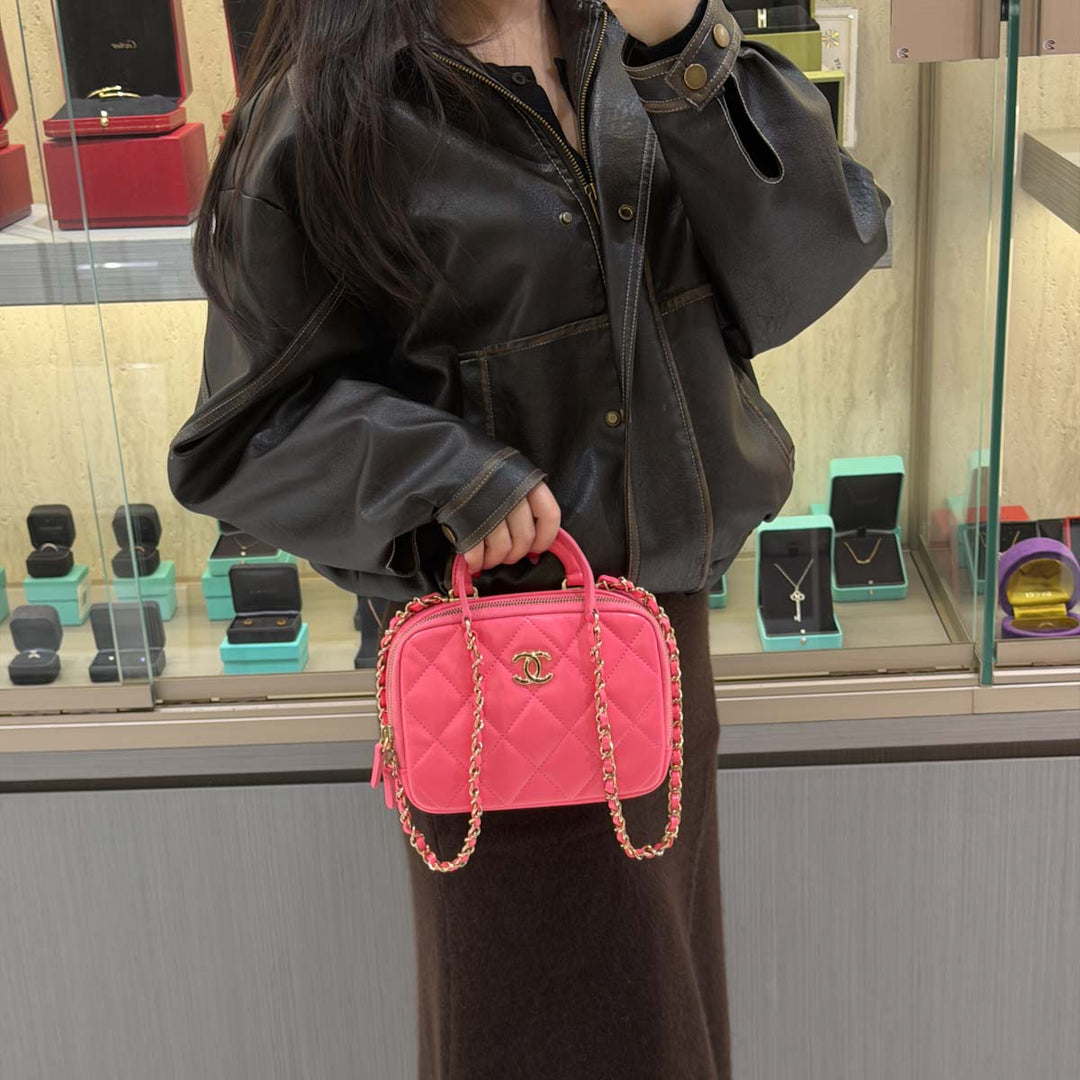 Chanel Pink Top Handle Camera Bag